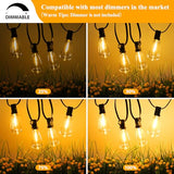 Brightever 200FT Outdoor String Lights 104 Bulbs, 2200K Amber Lights