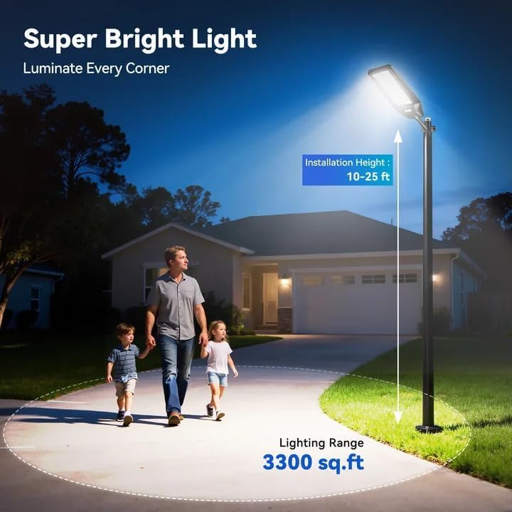 Solar Lights Outdoor, 9000W Commercial Solar Street Lights Motion Sensor