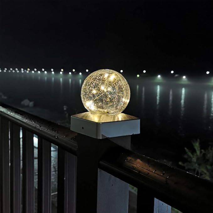 SUNNYPARK 2PK Solar Post Cap Lights -Waterproof Outdoor Cap Lights for Deck, Fence, Patio, LED Garden Decorative | Lumora