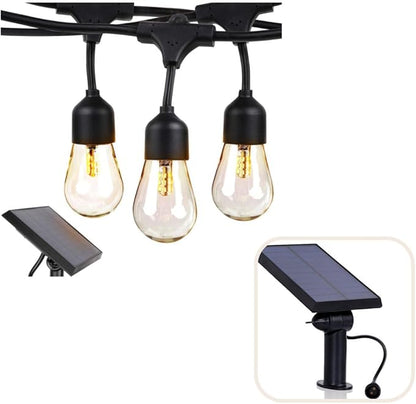 Brightech Ambience Pro Solar 27 Ft Powered Outdoor String Lights bundled with One Extra Ambience Pro Replacement Solar Panel - Compatible 2W Solar-Powered Outdoor String Light