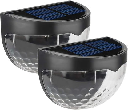 Semi Circle Solar Light, EpicGadget 6 LED Solar Light Fence Path Light Sensor Wall Outdoor Garden Patio Light (2 Pieces)