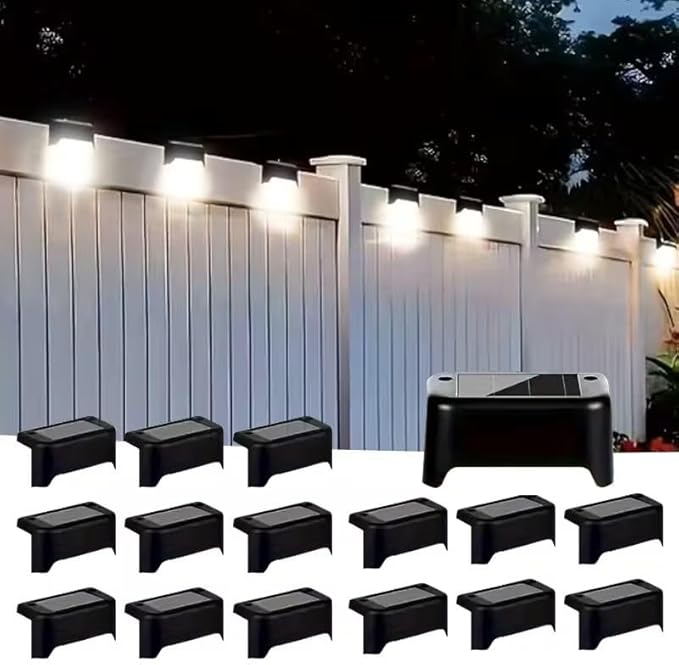 16/8 Set Solar Outdoor Step Lights, LED Landscape Lights, with IP55 Protection Rating, Suitable for Stairs, Steps | Lumora