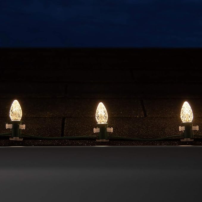 Wintergreen Lighting Set of 50 C7 Opticore Warm White Outdoor Christmas Lights - Commercial LED Christmas Lights | Lumora