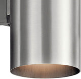Kichler Cylinders 15" 2-Light Outdoor Cylinder Wall Sconce in Architectural Bronze, (15" H x 5.75 W), 9246AZ | Lumora