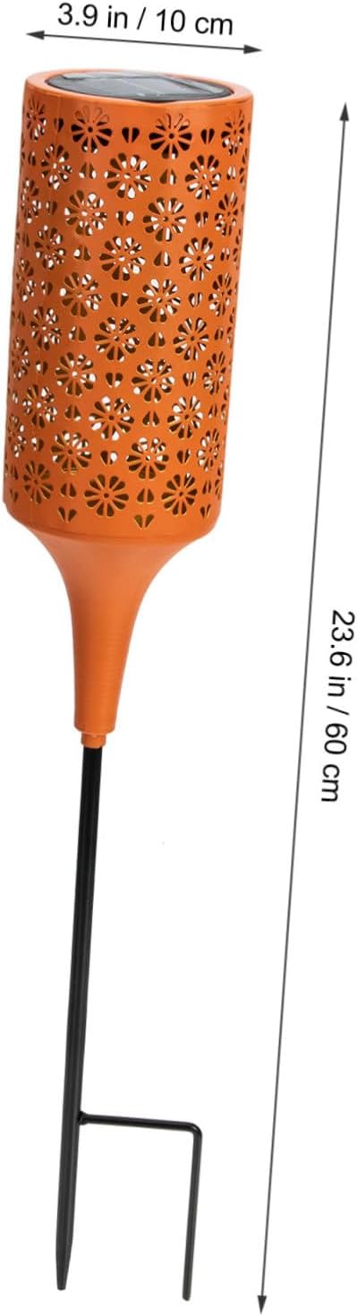 POPETPOP Solar Garden Flower Light Creative Iron Chrysanthemum Solar Pathway Lamp for Outdoor Garden Decoration Waterproof and Sturdy for Landscape Lighting