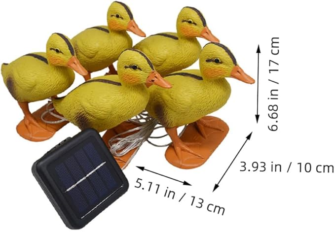 YARNOW Solar LED Yellow Duck Path Lights 5pcs Outdoor Garden Lawn Solar Stake Lamps Waterproof Decorative Landscape Lighting for Patio Yard