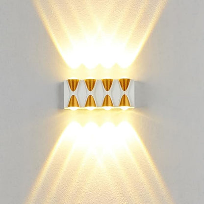 Exterior Lights Wall Mount, Up and Down Wall Lamp Indoor 8W Warm White 3000K Porch Lights IP65 Waterproof Morden Wall Sconces Lighting for House Stairs Garage Patio Cafe (White)