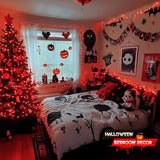 JMEXSUSS 200LED Red Christmas Lights, 66ft Halloween String Lights, Plug in