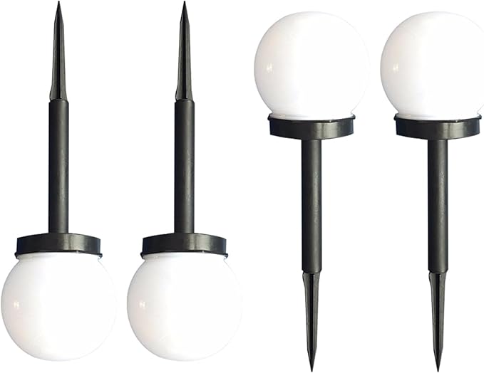 4pcs Solar Lawn Lights, Bubble Shaped Garden LED Pathway Lights with White Glow, Weatherproof Solar Sphere Stakes for Outdoor Yard and Landscape Lighting