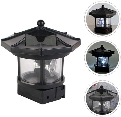 Hemoton Outdoor Solar Lights,Rotatable LED Solar Lighthouse,Outdoor Light Beacons Tower,Waterproof Walkway Lights, Garden Lights Lawn Lantern,Lamp Towers for Garden Yard Outdoor Decor