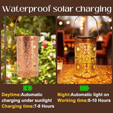 DIBIEECN Birthday Gifts for Women Mom Grandma Wife, Solar Lanterns Outdoor Waterproof, Metal Hanging Lights Garden Decor, LED Decorative Lantern for Patio Porch Backyard, Sunflower, 2 Pack