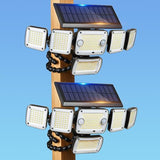 5000LM Solar Flood Lights Outdoor,6-Head,Motion Sensor Lights with Remote
