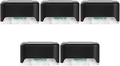 5pcs Waterproof Solar Deck Lights with Warm Led, Solar Outdoor Step Lights for Corridor, Fence, Yard, and Patio Lighting