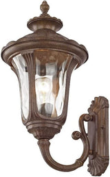 Livex Lighting 7652-58 Oxford 1 Light Imperial Bronze Cast Aluminum Wall Lantern with Light Amber Water Glass | Lumora