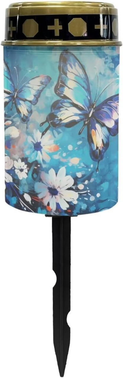ZOUTAIRONG Solar Light for Cemetery Grave Solar Garden Lights Landscape Lighting & Accessories Solar Pathway Lights Outdoor Cemetery Solar Lights for Grave Solar Lights Butterfly