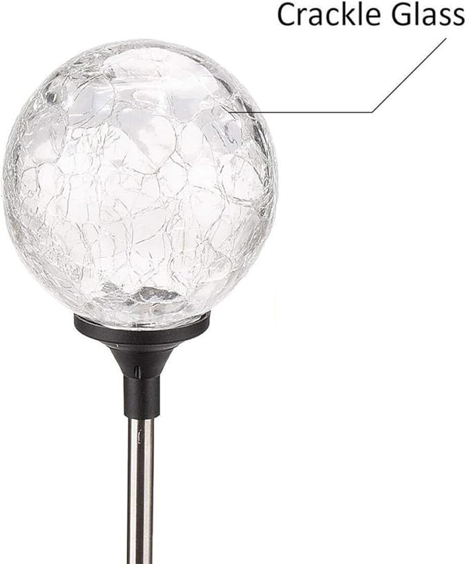 Solar LED Lawn Light Color Changing Glass Ball Ground Plug Garden Path Landscape Lamp Solar Powered Outdoor Patio Lighting
