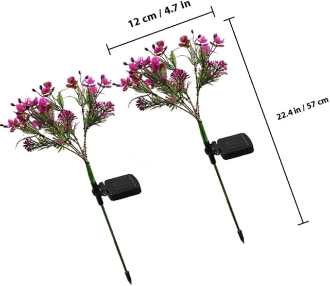 Gadpiparty Solar Garden Path Lights 2pcs, Waterproof LED Butterfly Orchid Lawn Stakes, Stylish Outdoor Decorative Landscape Lighting for Patio and Yard