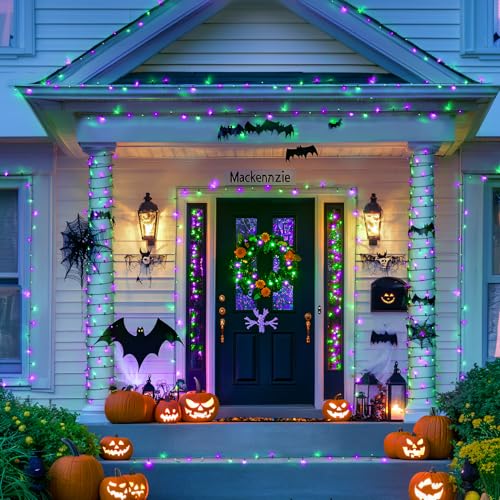 JMEXSUSS 400 LED Purple and Green Halloween Lights