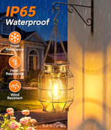 KOOPER Solar Lanterns Outdoor Waterproof, Metal Hanging Solar Lights 4 Pack
