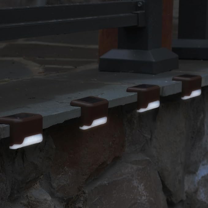 Maxsa 47332 Solar-Powered LED Deck and Railing Lights, Auto On/Off Dusk-to-Dawn, Weatherproof for Decks, Steps, and | Lumora