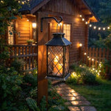 Solar Outdoor Lantern 3 LED Flickering Flameless Candle Decorative Lights