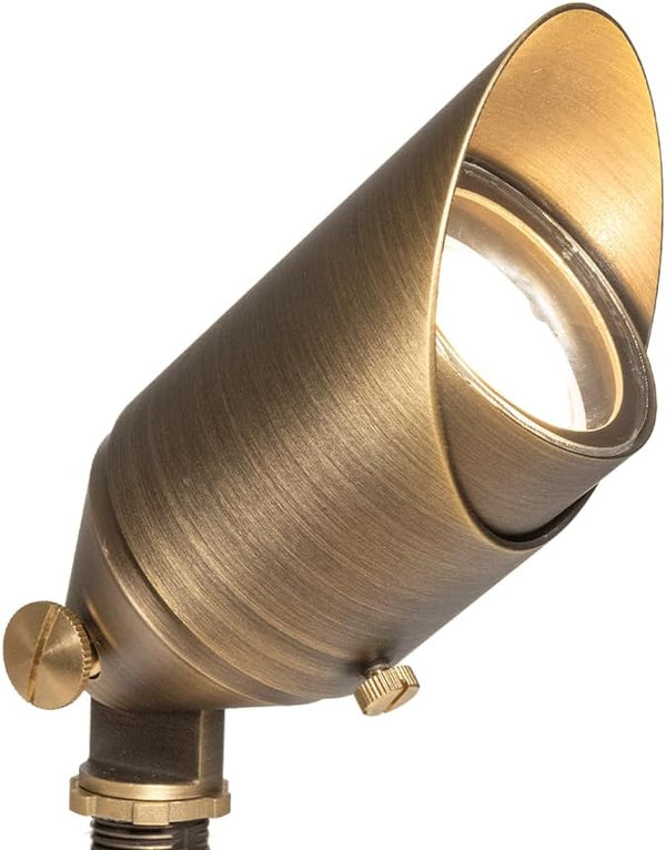 VOLT Top Dog 12V Cast Brass Outdoor Spotlight (Bronze) with 5W 2700K Warm White 400 Lumen MR16 LED Bulb for Low | Lumora