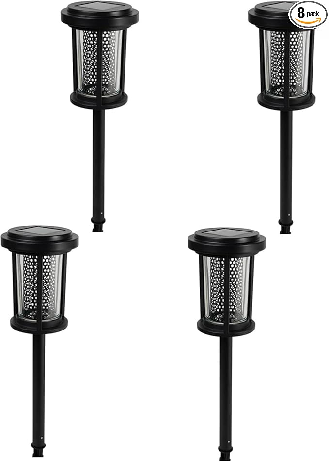 EcoGreen Solar Pathway Lights Outdoor 4-Pack Solar Powered Garden Lights Waterproof, 5000K Daylight, Aluminum, 2.44x13.4in, Auto Dusk to Dawn for Garden, Patio & Walkway (031D)
