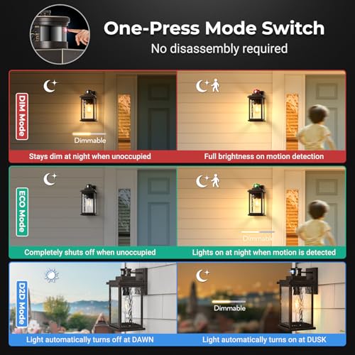VIANIS Advanced Motion Sensor Light Outdoor, E26 Exterior Lighting Fixtures