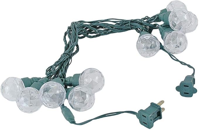 10 Foot LED G40 Sparkle Outdoor Patio String Lights with 10 Pure White Globe Bulbs – Market Bistro Café Hanging | Lumora