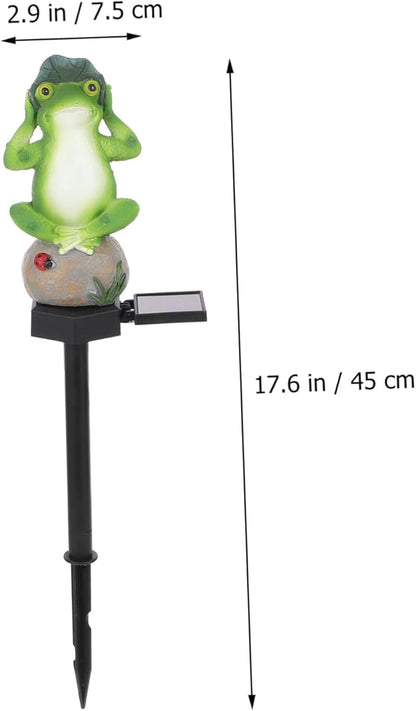 Gadpiparty Decorative Solar Garden Stake Light Frog Theme Outdoor Landscape Energy-Saving Simple Installation Pp Resin Material