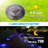 VOLISUN Solar Driveway Lights Dock Marine Lights 12 Pack,2 Colors in 1,Outdoor LED Deck Lights,Solar Powered Waterproof Warning Step Lights for Driveway Sidewalk Pathway (Blue/White)