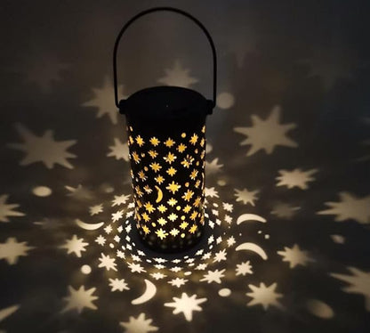 Solar Garden Light Outdoor Decorative Moon Star Solar Powered Landscape Lights Waterproof Hanging Path Light for Yard Driveway Lawn Walkway Patio Pathway,Warm White,2 Pack