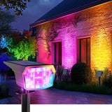 AUDERWIN Solar Spot Lights Outdoor Waterproof, 1 Pack, RGB