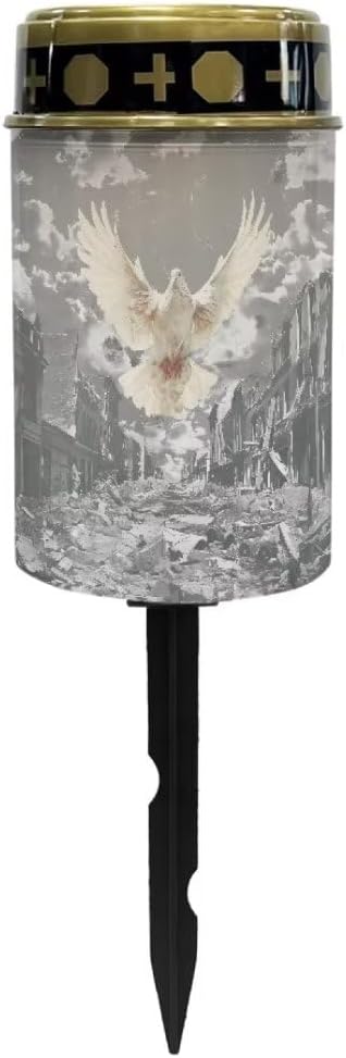 Kuiaobaty Dove of Peace Solar Lights Outdoor Decorative Solar Lights Outdoor Garden Path Fathful Solar Pathway Lights Outdoor Cemetery Led Lights for Grave Sloar Gift fo Those in Suffering