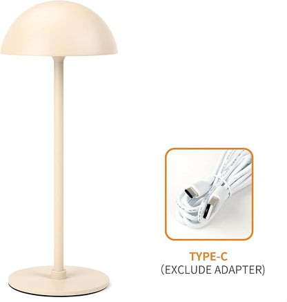 Portable Outdoor Table Lamp,Rechargeable Cordless LED Desk Light with 2200mAh Battery Operated,Shower Table Lamps,Waterproof Indoor/Outdoor Wireless,Dining Cafe Bathroom Restaurant Home