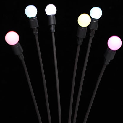 Pathway Lights Waterproof Outdoor Garden LED Lawn Stick Lamp with Colorful 6-Head Square Battery Box for Yard Decoration