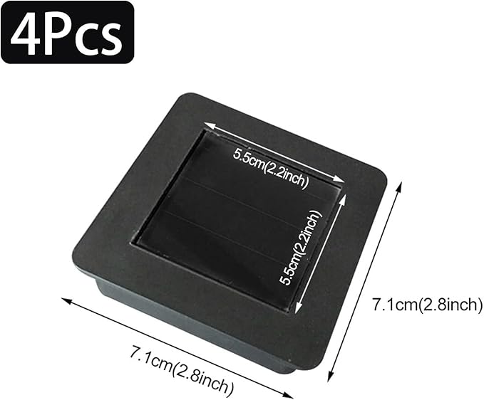 Solar Lantern Light Replacement Top, Square Solar Light Battery Box Square Solar Lamp Accessories for Garden Patio Walkway Yard(4pcs)