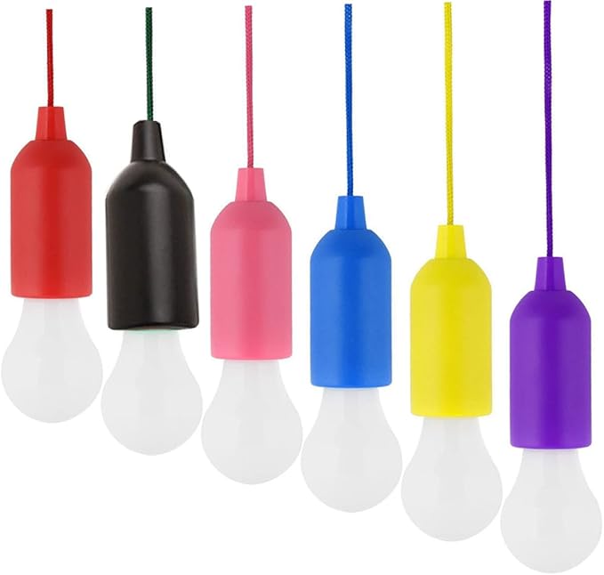 8 Pcs Portable Light Closet Lights Tent Lamp Battery Operated Garage Pull Cord Chandelier - Outdoor Wall Light | Lumora