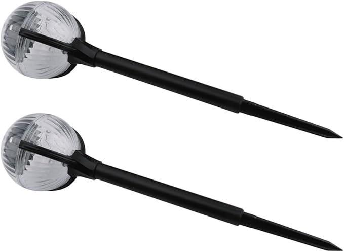 Toyvian 2pcs Solar Lawn Lights Solar Garden Path Lights with Colorful LED Powered Outdoor Landscape Lighting for Yard Patio and Courtyard Decor
