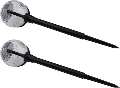 Toyvian 2pcs Solar Lawn Lights Solar Garden Path Lights with Colorful LED Powered Outdoor Landscape Lighting for Yard Patio and Courtyard Decor