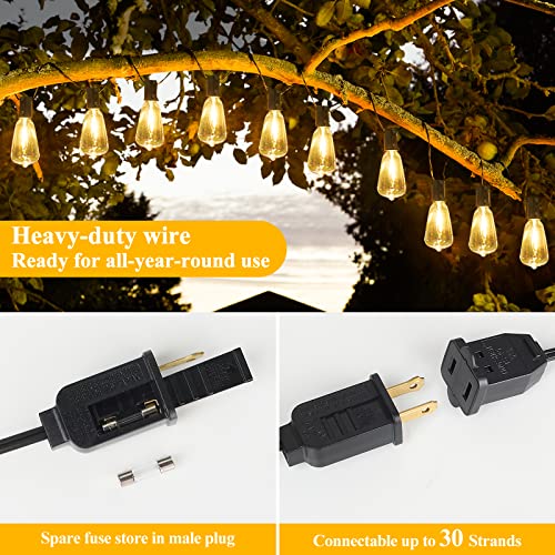 Brightever 50FT Outdoor String Lights 27 Bulbs, Waterproof Patio Lights (Pack of 2)