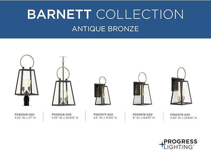 Progress Lighting P560077-020 Barnett Outdoor, Bronze, 15.13x6.50x6.50