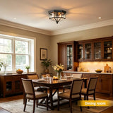 Kalium Flush Mount Outdoor Ceiling Light Fixture, 4 Light Exterior.