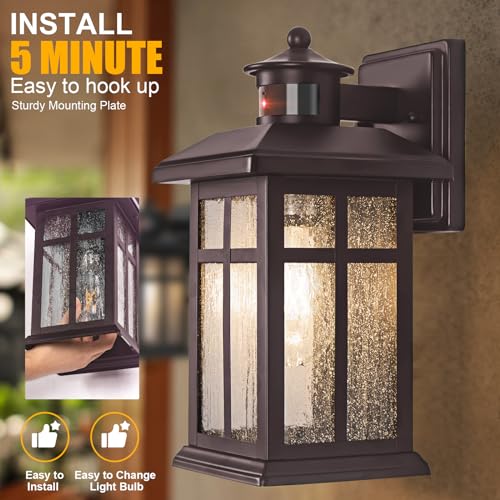 Motion Sensor Outdoor Lights Bronze 2 Pack Dusk till Dawn Outdoor Lighting