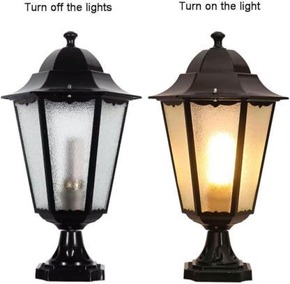 European Style Wall Lights Outdoor Landscape Post Head Light Fixture Exterior Garden Courtyard Yard Patio Column Lamp Square Gate Pillar Lighting Fixtures