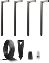 Gardenreet 12V Brass Landscape Path Lighting Kit (4 Pack Path Lights) with 100 Feet Cable and 20Pack Wire | Lumora