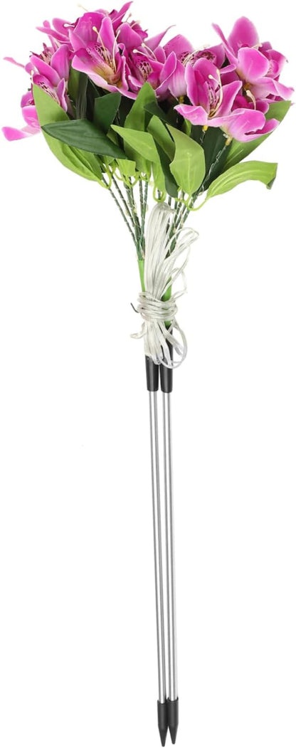 BESTOYARD Led Solar Flower Stake Lamp Outdoor Garden Light Design for Elegant Decoration Easy Installation for Pathway and Lawn Decor