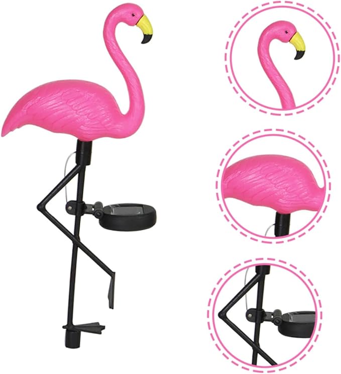 BESPORTBLE Solar Pathway Light Led Garden Decoration Elegant Flamingo Design Energy-efficient Solar-Powered Outdoor Lighting for Patios Yards and Walkways