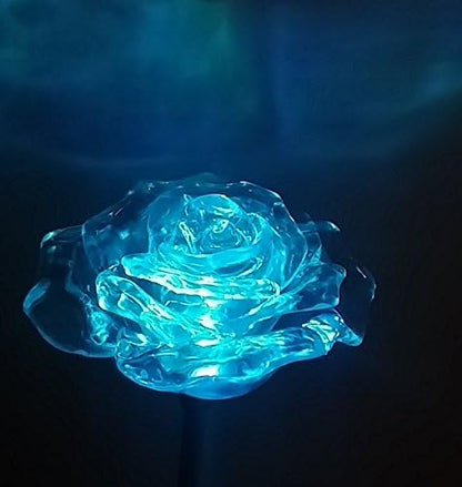 Beautiful Solar Clear Rose Light , Multi-color Color Changing Flower Garden Stake Outdoor Yard Decor Landscape LED Lamp Lights, Great Gift by Florals
