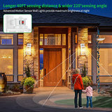 2-Pack Motion Sensor Outdoor Wall Lantern, Dusk to Dawn Exterior Light Fixtures Wall Mount, White Outside Light for House, Waterproof Outside Lantern Sconces, Anti-Rust Porch Lighting with Clear Glass